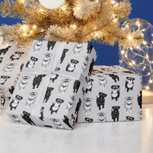 Cute Miniature or Standard Schnauzer Pattern Wrapping Paper
