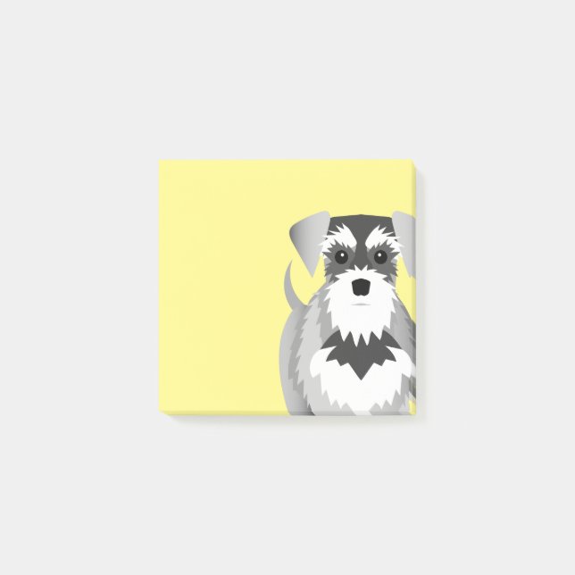 Cute Miniature Schnauzer Bright Yellow Post-it Notes (Front)