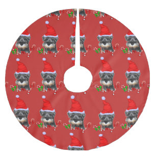 Cute Miniature Schnauzer Christmas Brushed Polyester Tree Skirt