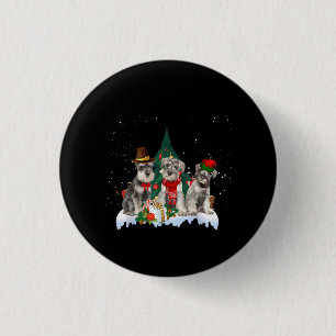 Cute Miniature Schnauzer Christmas Dog 3 Cm Round Badge