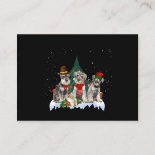 Cute Miniature Schnauzer Christmas Dog Business Card