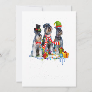 Cute Miniature Schnauzer Christmas Dog Holiday Card