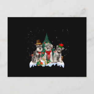Cute Miniature Schnauzer Christmas Dog Tee T-Shirt Postcard