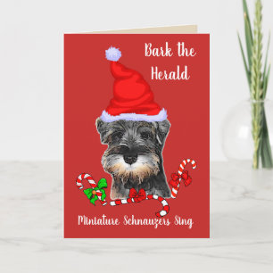 Cute Miniature Schnauzer Christmas Holiday Card