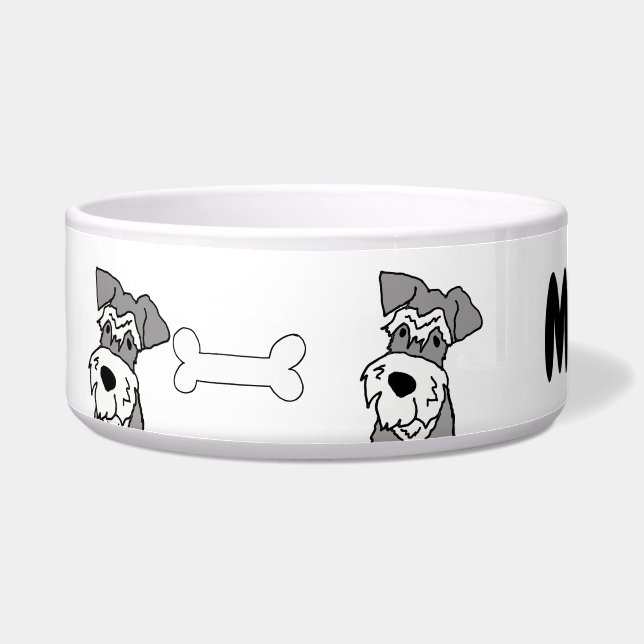 Cute Miniature Schnauzer Dog Cartoon (Left)