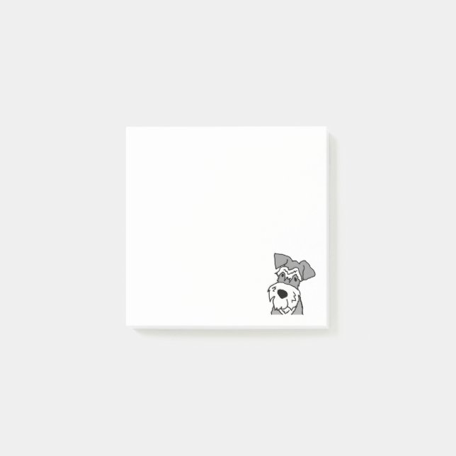 Cute Miniature Schnauzer Dog Cartoon Post-it Notes (Front)