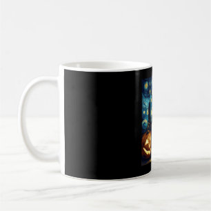 Cute Miniature Schnauzer Dog Halloween Jack O Lant Coffee Mug