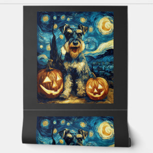 Cute Miniature Schnauzer Dog Halloween Jack O Lant Wallpaper