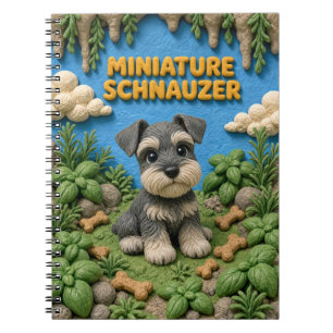 Cute Miniature Schnauzer Puppy, Baby Dog Notebook