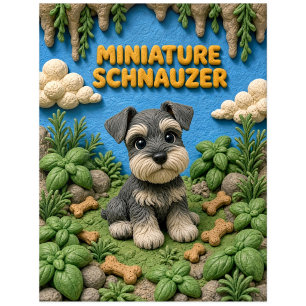 Cute Miniature Schnauzer Puppy, Baby Dog Postcard