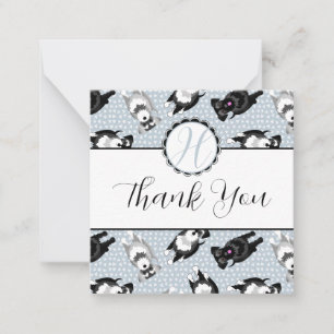 Cute Miniature Schnauzers Thank You Card
