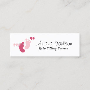 Cute Minimal Babysitting service Daycare Mini Business Card