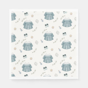 Cute Minimal Boho Clothes Pattern Baby Shower Napkin