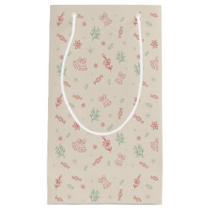 Cute Minimal Christmas Elements Small Gift Bag