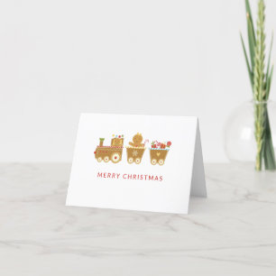 Cute Minimal Gingerbread Train Christmas Holiday