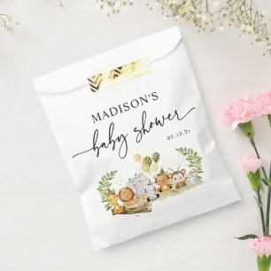 Cute Minimal Jungle Safari Baby Shower Party Favour Bags