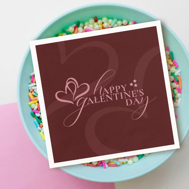 Cute Minimal Modern Chic Cream Script Galentine's  Napkin (Creator Uploaded)