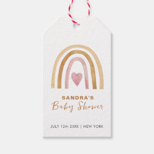 Cute Minimal Neutral Boho Rainbow Baby Shower  Gift Tags