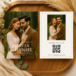 Cute Minimal Simple Photo Wedding Invitation