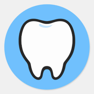 Cute Minimal Tooth Illustration Classic Round Sticker