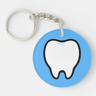 Cute Minimal Tooth Illustration Key Ring