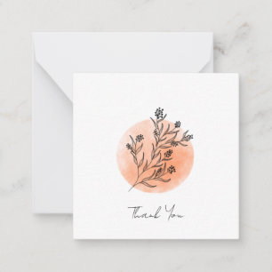 Cute minimalist and Scandinavian floral moon Card