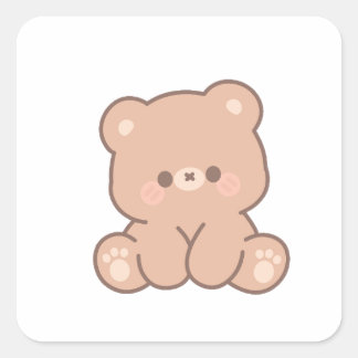 Cute Minimalist Bear Gift & Envelope Sticker