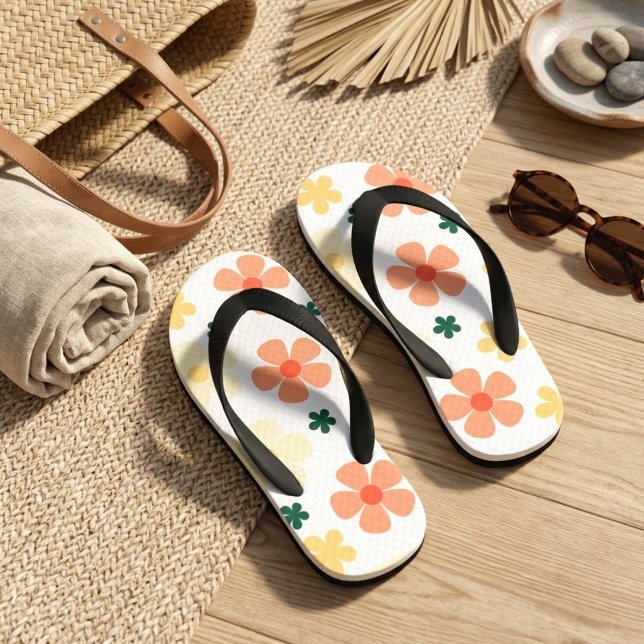 Cute minimalist botanical vibes  kid's flip flops (Creator Uploaded)