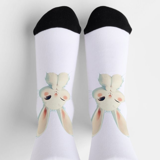 Cute Minimalist Bunny Socks (Top)