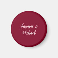 Cute Minimalist Burgundy Red Calligraphy Own Name