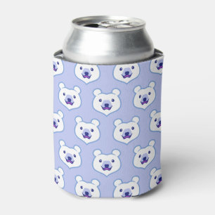 Cute Minimalist Cartoon Polar Bear Can Cooler