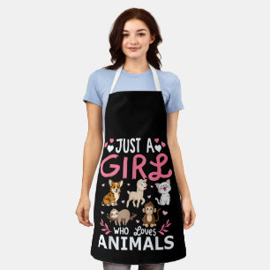 Cute Minimalist Cat Illustration Funny Pet Lover Apron