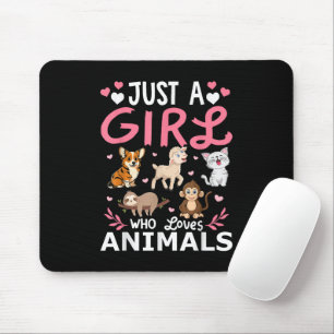 Cute Minimalist Cat Illustration Funny Pet Lover Mouse Mat