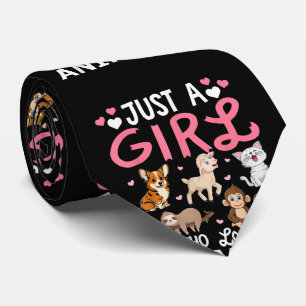 Cute Minimalist Cat Illustration Funny Pet Lover  Tie