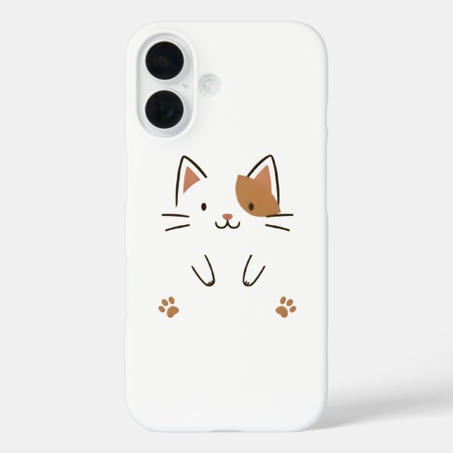 Cute Minimalist Cat Phone Case (Back)