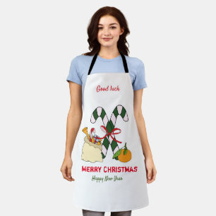 Cute Minimalist Christmas and New Year Happy Apron