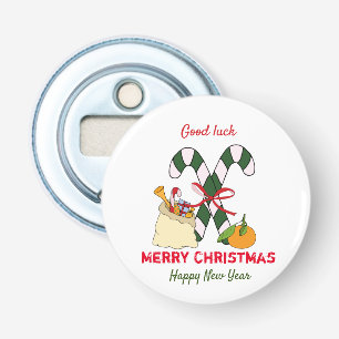 Cute Minimalist Christmas and New Year Happy     Bottle Opener
