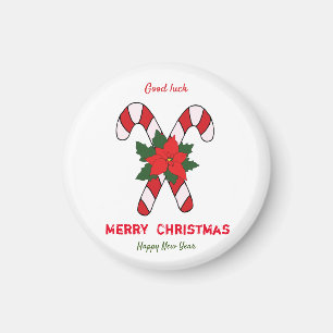 Cute Minimalist Christmas and New Year Happy Magnet