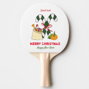 Cute Minimalist Christmas and New Year Happy   Ping Pong Paddle