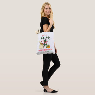 Cute Minimalist Christmas and New Year Happy Tote Bag