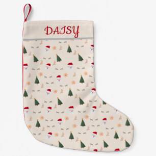 Cute Minimalist Christmas Pattern Small Christmas  Stocking