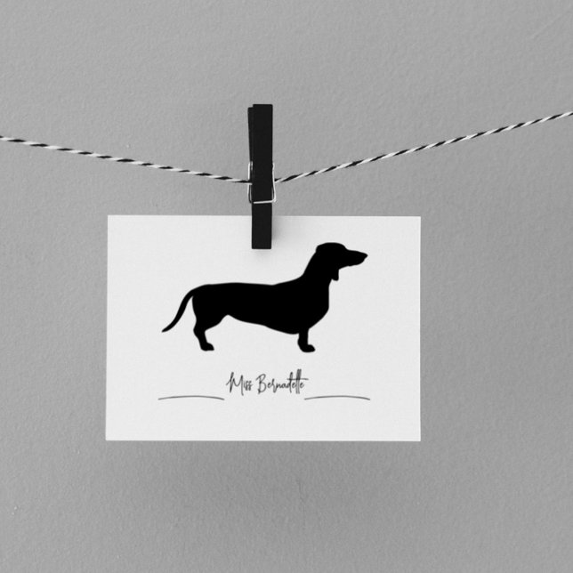 Cute Minimalist Dachshund Custom Name Rubber Stamp (Creator Uploaded)