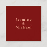 Cute Minimalist Deep Red & Peach Own Name