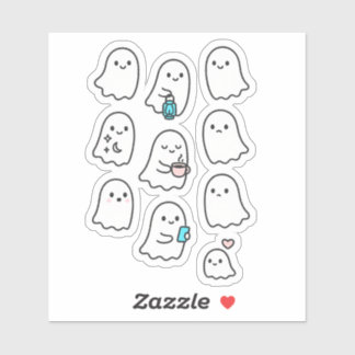 Cute Minimalist Ghost Sticker Pack – kwaii ghosts
