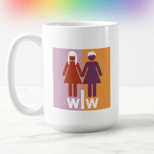 Cute Minimalist Lesbian Pride Colours Coffee Mug