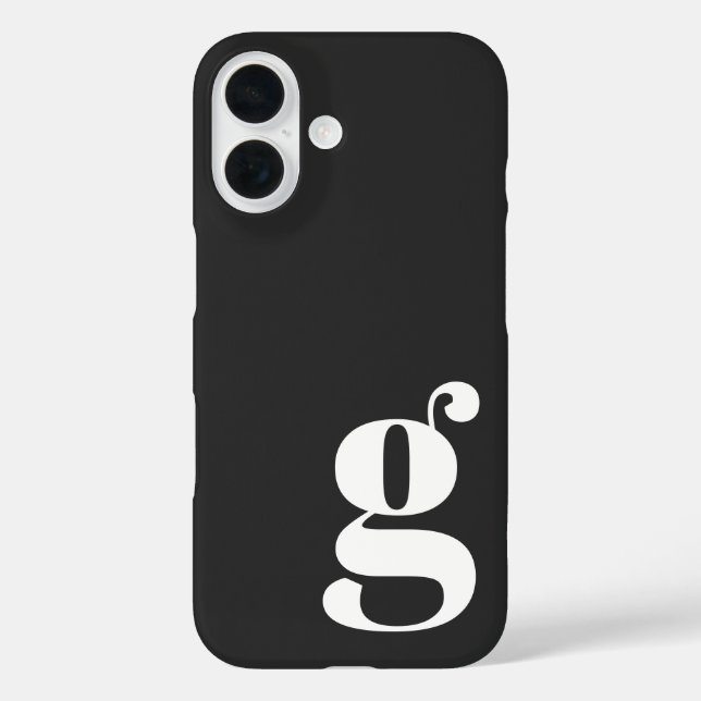Cute Minimalist Monogram Letter in Black Case-Mate iPhone Case (Back)