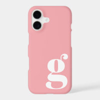Cute Minimalist Monogram Letter in Rose Pink