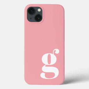 Cute Minimalist Monogram Letter in Rose Pink Case-Mate iPhone Case