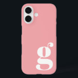 Cute Minimalist Monogram Letter in Rose Pink iPhone 16 Case<br><div class="desc">Cute Minimalist Monogram Letter in Rose Pink iPhone Case</div>