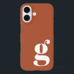 Cute Minimalist Monogram Letter in Rust iPhone 16 Case<br><div class="desc">Cute Minimalist Monogram Letter in Rust iPhone 13 Case</div>